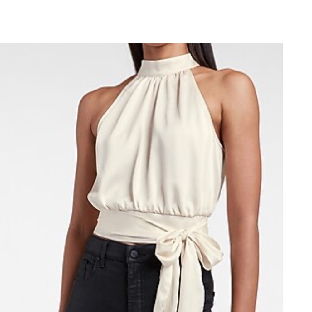 Express Cream Halter Top